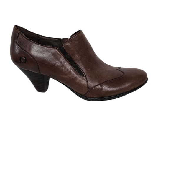 Born Brown Leather Ankle Booties 10 - Picture 2 of 6